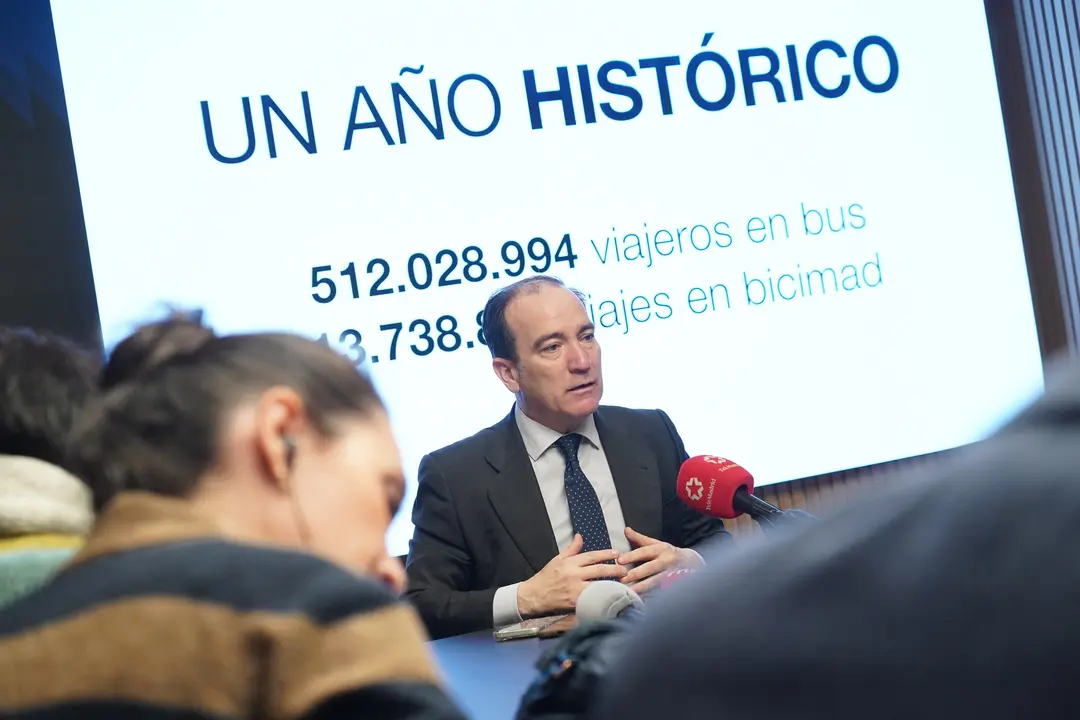 Carabante durante la presentaci&oacute;n del balance de EMT Madrid 2025