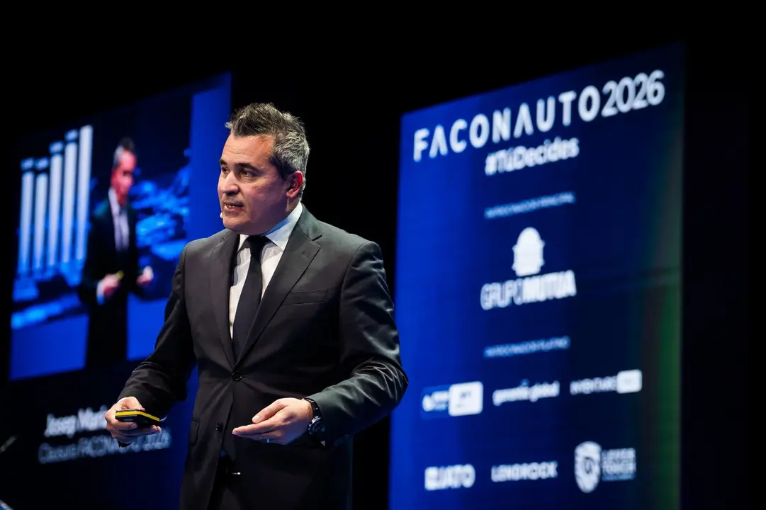 Josep Mar&iacute;a Recanses, presidente de ANFAC, durante el acto de clausura del Congreso Faconauto 2026