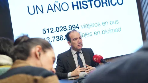 Carabante durante la presentaci&oacute;n del balance de EMT Madrid 2025